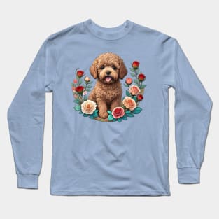 MIni Labradoodle Roses Long Sleeve T-Shirt